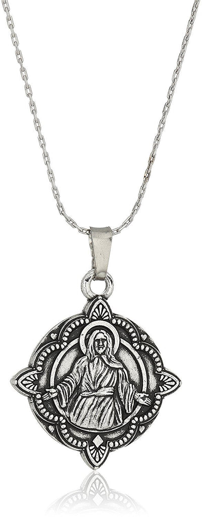 Alex and Ani Womens Jesus 32" EN, Necklace Necklace, Rafaelian Silver, Expandable