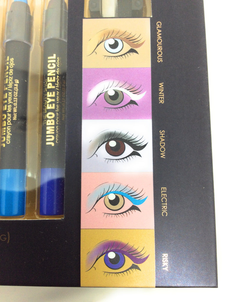 Forever Beauty Eyeliner Eyeshadow Jumbo Pencil Makeup 5-Pack Premium Quality With Sharpener