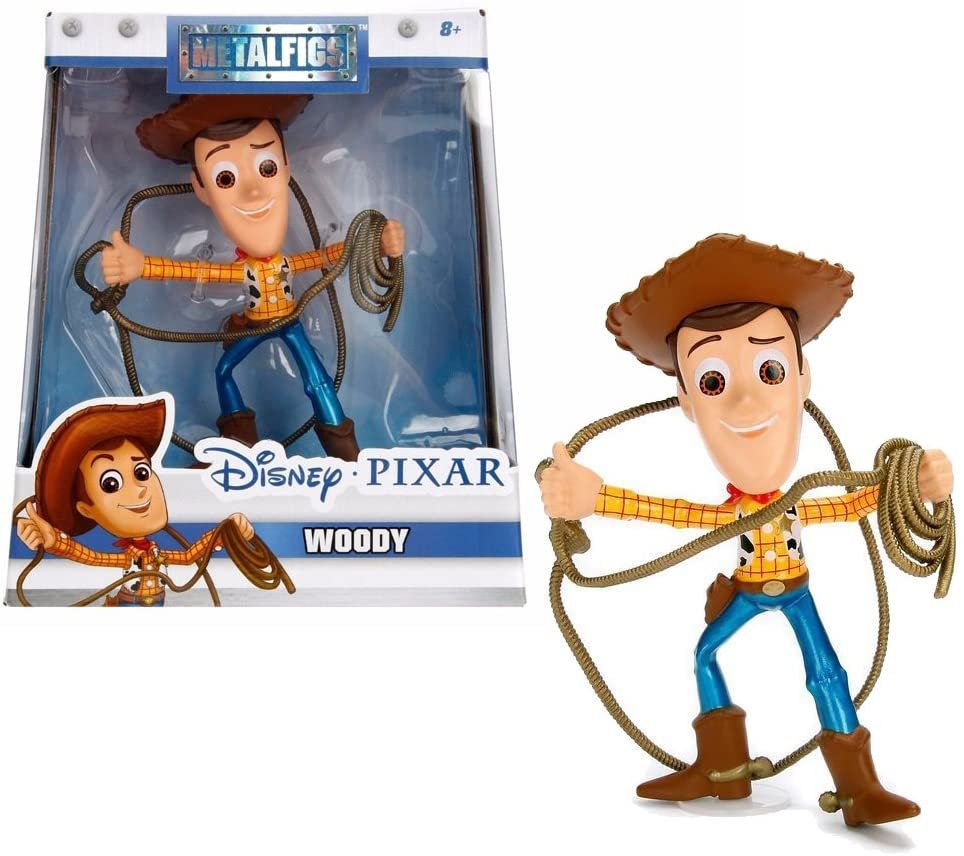 Jada Toys Metals 98346 Disney Pixar Toy Story Woody with Lasso Die Cast Collectible Toy Figure, 4", Yellow