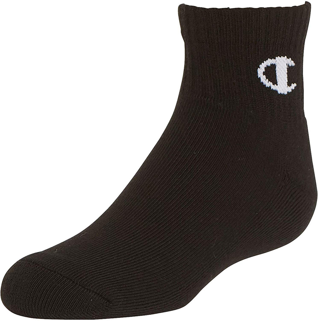 Champion Kids' Big 6-Pack Socks in Quarter or Low Cut, Surf Blue, 7-9