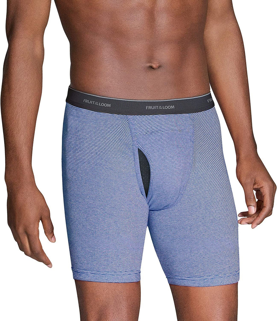 Fruit of the Loom Men's Coolzone Boxer Briefs (Assorted Colors), 6 Pack - Stripe/Solid, XX-Large