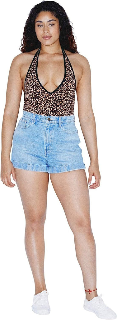 American Apparel womens Women's Cotton Spandex Halter Bodysuit