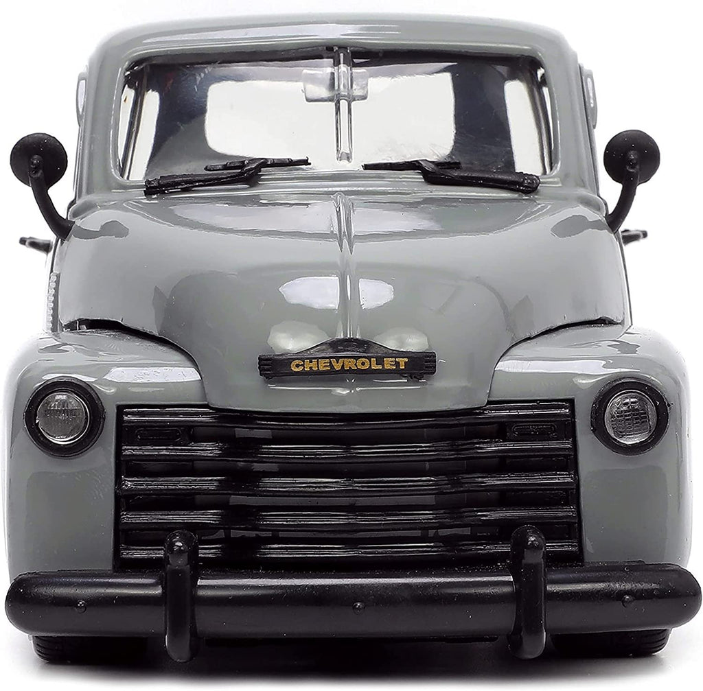 Jada Toys Just Trucks 1:24 1953 Chevy Pickup Die-cast Car Gray with Tire Rack, Toys for Kids and Adults
