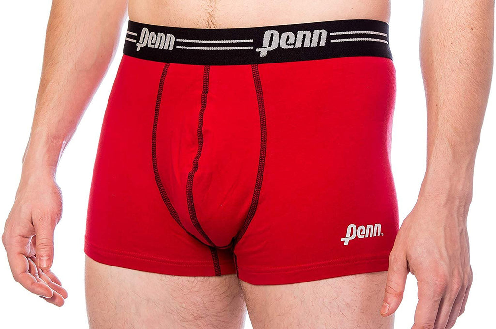 Penn Mens 3-Pack Athletic Boxer Briefs, Black-Red-Charcoal, L
