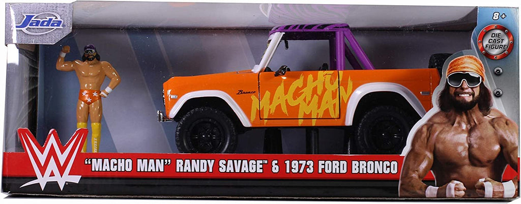 Jada 1:24 Diecast 1973 Ford Bronco with Macho Man Figure