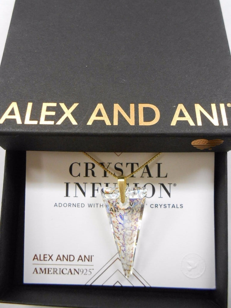 Alex and Ani Golden Ray Spike Pendant Crystal Infusion Necklace 14KG SPRING 2017