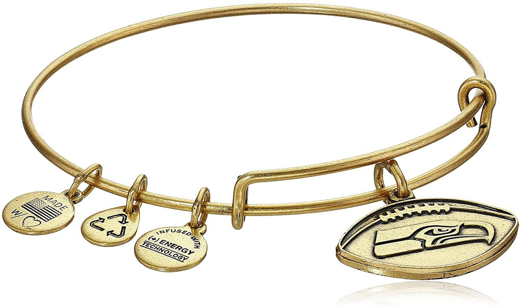 Alex and Ani Seattle Seahawks Football Expandable Rafaelian Gold Bangle Bracelet