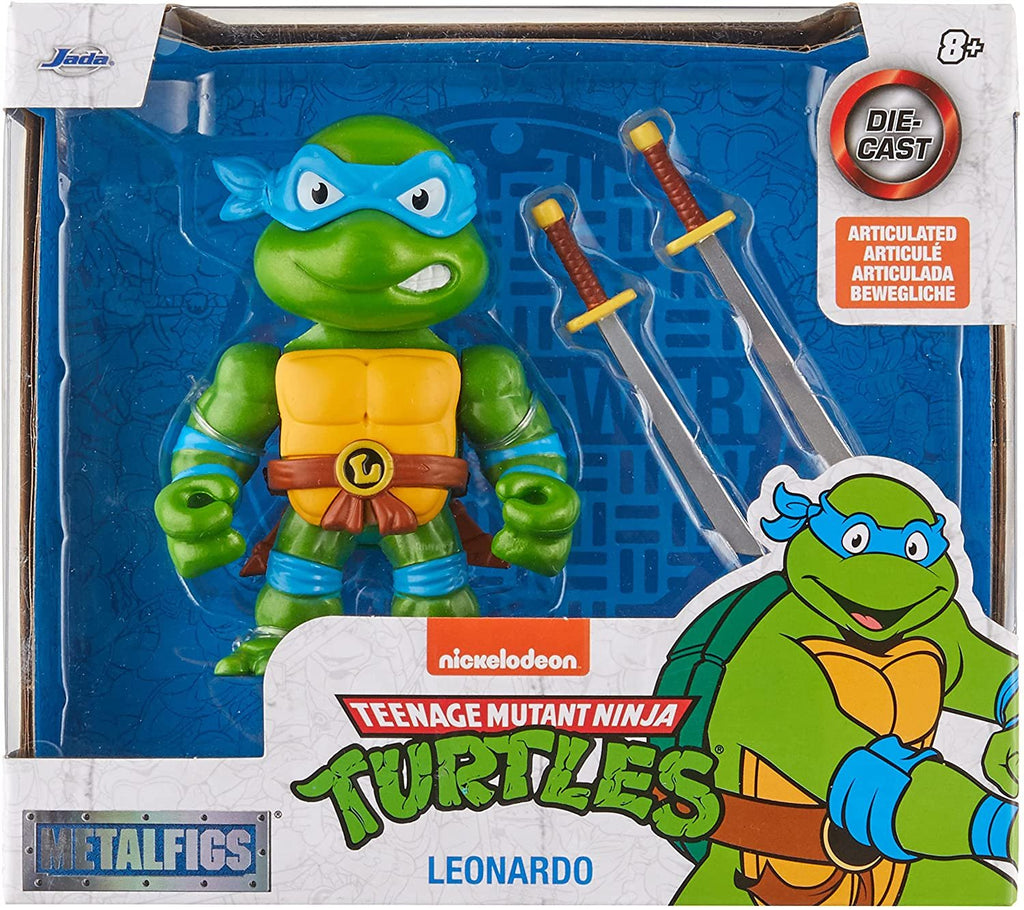 Jada Toys Teenage Mutant Ninja Turtles 4 Leonardo Die-cast Figure, Toys for Kids and Adults, Blue