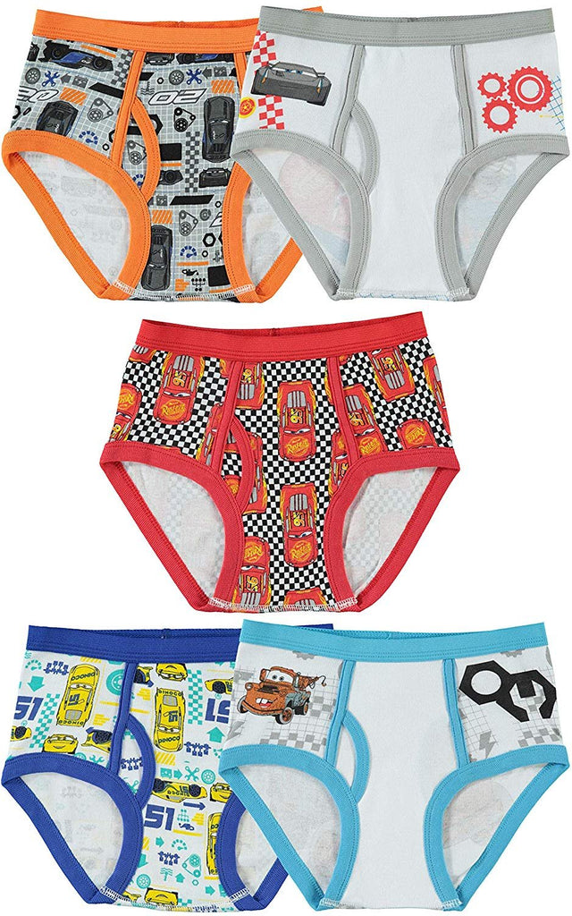 Disney Little Boys' Cars 5-Pack Brief, Colors and Prints may Vary