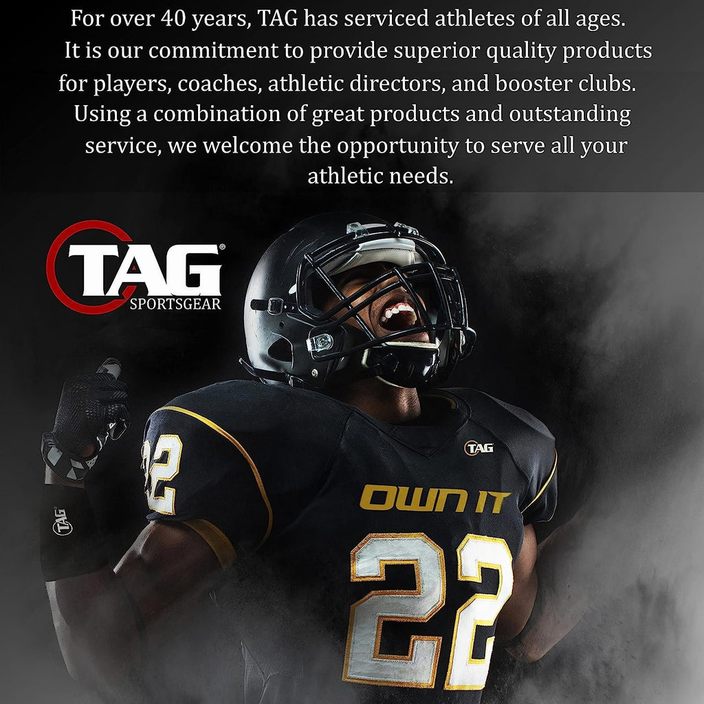 TAG TIG7A Adult 7-Piece Integrated Girdle - Extended Length Football Girdle for Knee Protection - Built-in Pads on Tailbone, Thighs, and Hips - Lightweight, Moisture-Wicking Fabric - X-Large