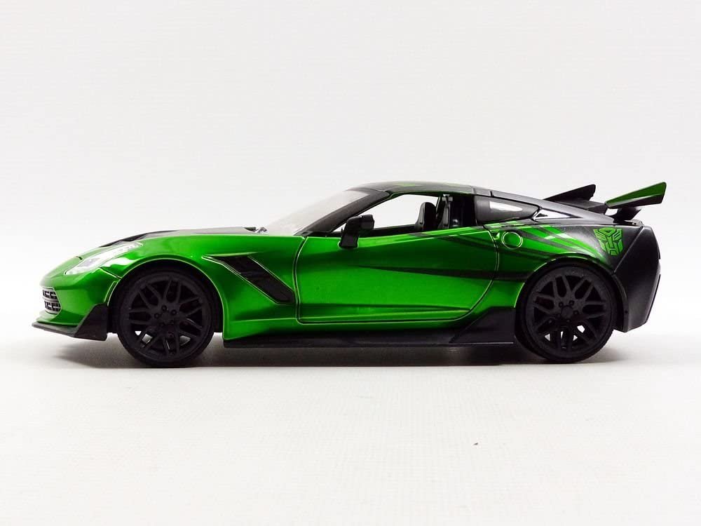 Jada Toys Metals Transformers Chevy Corvette Crosshairs Diecast Vehicle Green, 1:24 Scale
