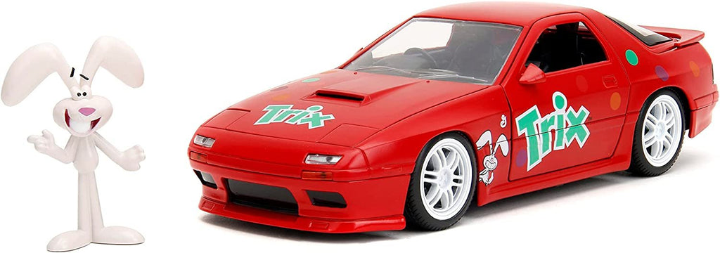 General Mills Trix 1:24 1985 Mazda RX-7 Die-cast Car & 2.75" Trix Rabbit Figure, Toys for Kids and Adults