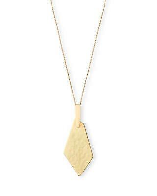 Kendra Scott Brenton Long Pendant Necklace in Hammered Gold