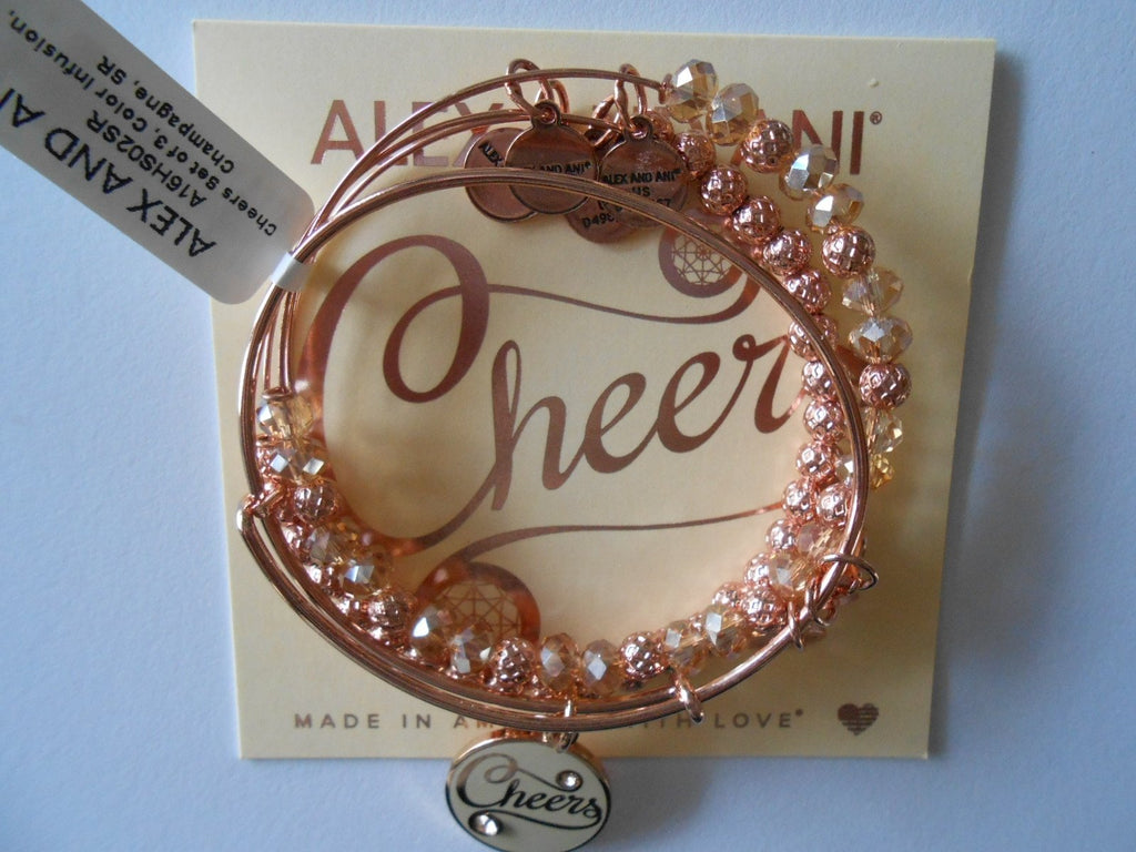 Alex and Ani Womens Cheers Set of 3 Color Infusion Champagne