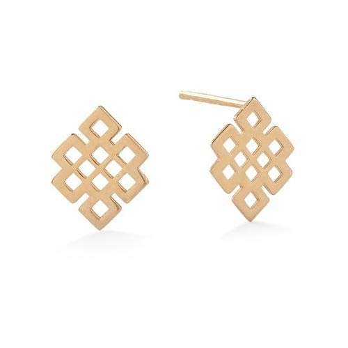 Alex and Ani Women's Endless Knot Post Earrings - Precious Metal