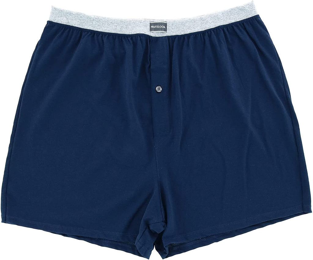 Fruit Of The Loom Mens Big Knit Boxers 4 Pack, 2XL, Assorted