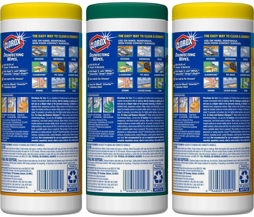 Clorox Disinfecting Wipes Value Pack, Crisp Lemon and Fresh Scent - 35 Count (Pack of 3)