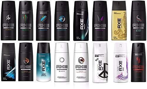 AXE body spray deodrant Mix within the available kinds