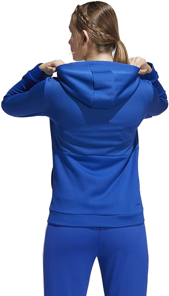 Adidas Women's TI FZ Full-Zip Jacket, Moisture Wicking - Navy Blue/White