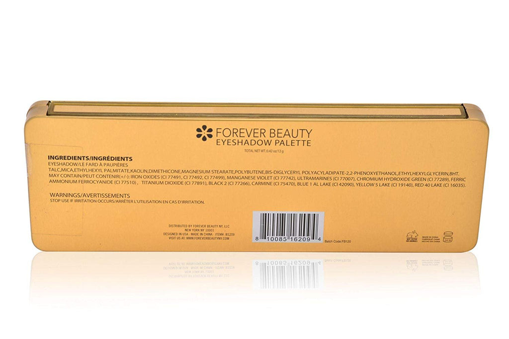 Forever Beauty Exposed Eyeshadow Palette Makeup - 12 Premium Quality Colors- With Mirror and Double-End Brush in Gift Pack