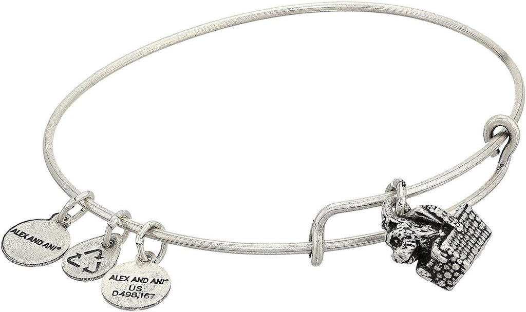 Alex and Ani Wizard of Oz, Toto Bangle Bracelet Rafaelian Silver One Size