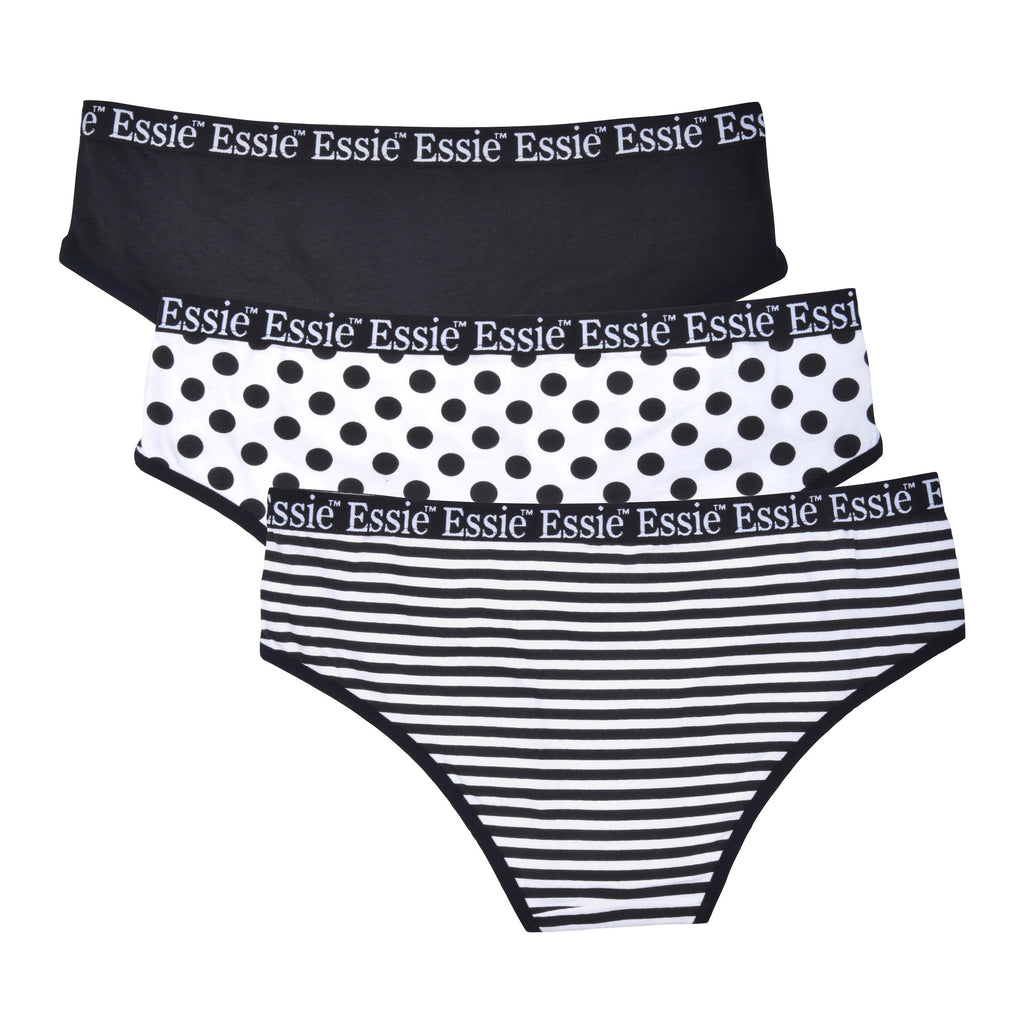 essie Women's Cheeky Racer Panties Cotton/Spandex Blend 3-Pack