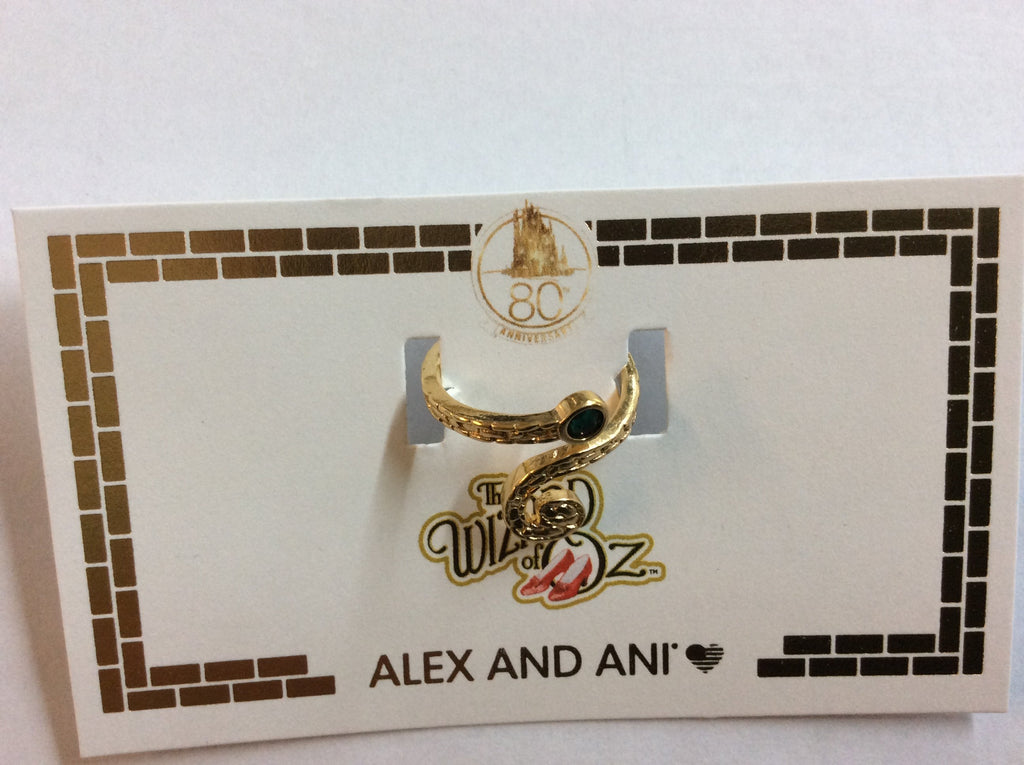 Alex and Ani Wizard of Oz, Yellow Brick Road Ring Wrap Over 925 Sterling Silver 14 Kt Gold Plate One Size