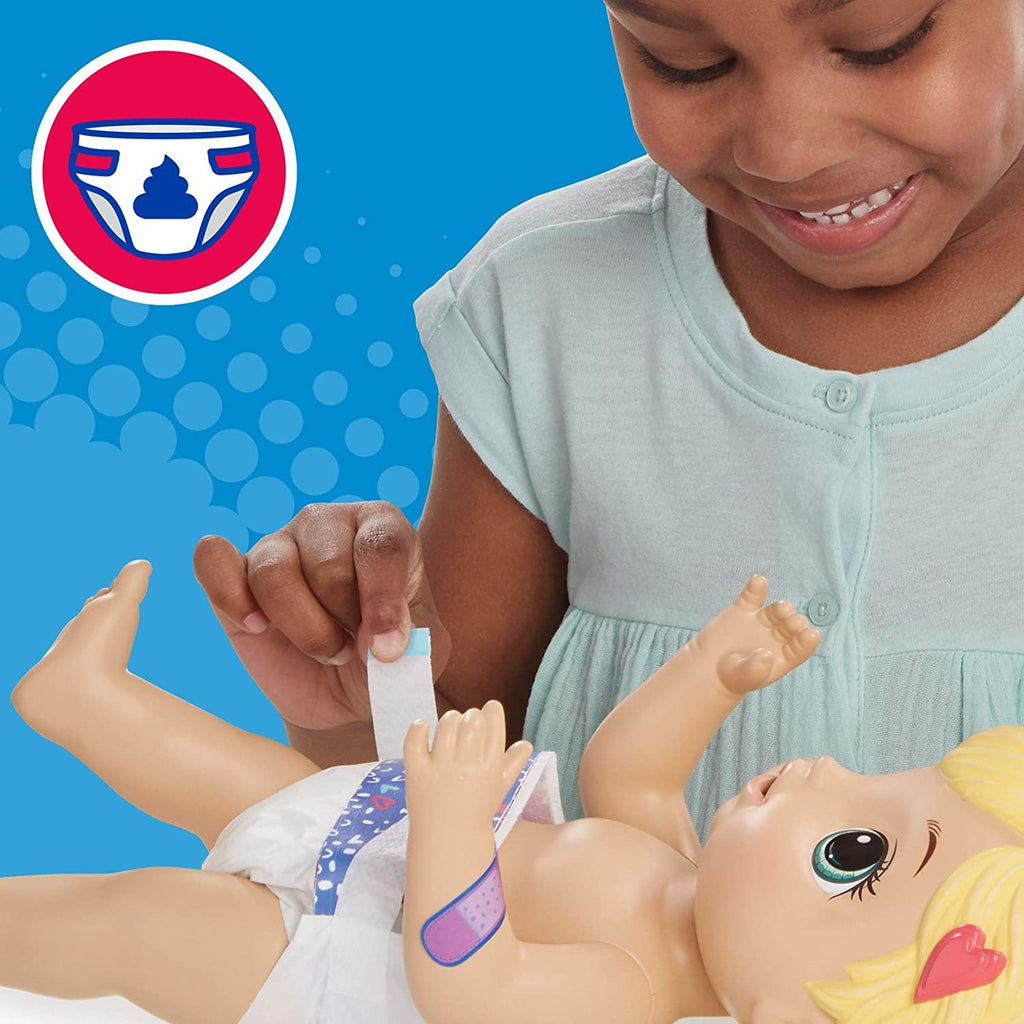 Baby Alive Mix My Medicine Baby Doll, Kitty-Cat Pajamas, Drinks and Wets, Doctor Accessories, Blonde Hair Toy for Kids Ages 3 and Up