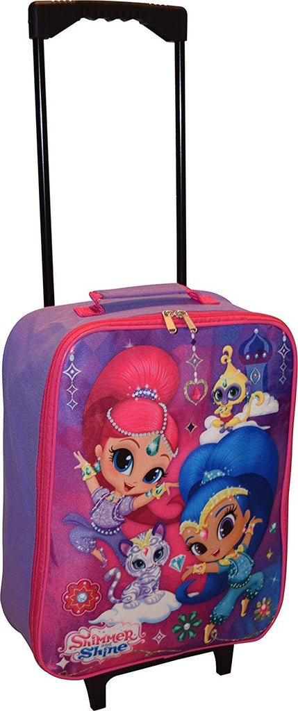 Nickelodeon Shimmer And Shine Girl's 15" Collapsible Wheeled Pilot Case - Rolling Luggage