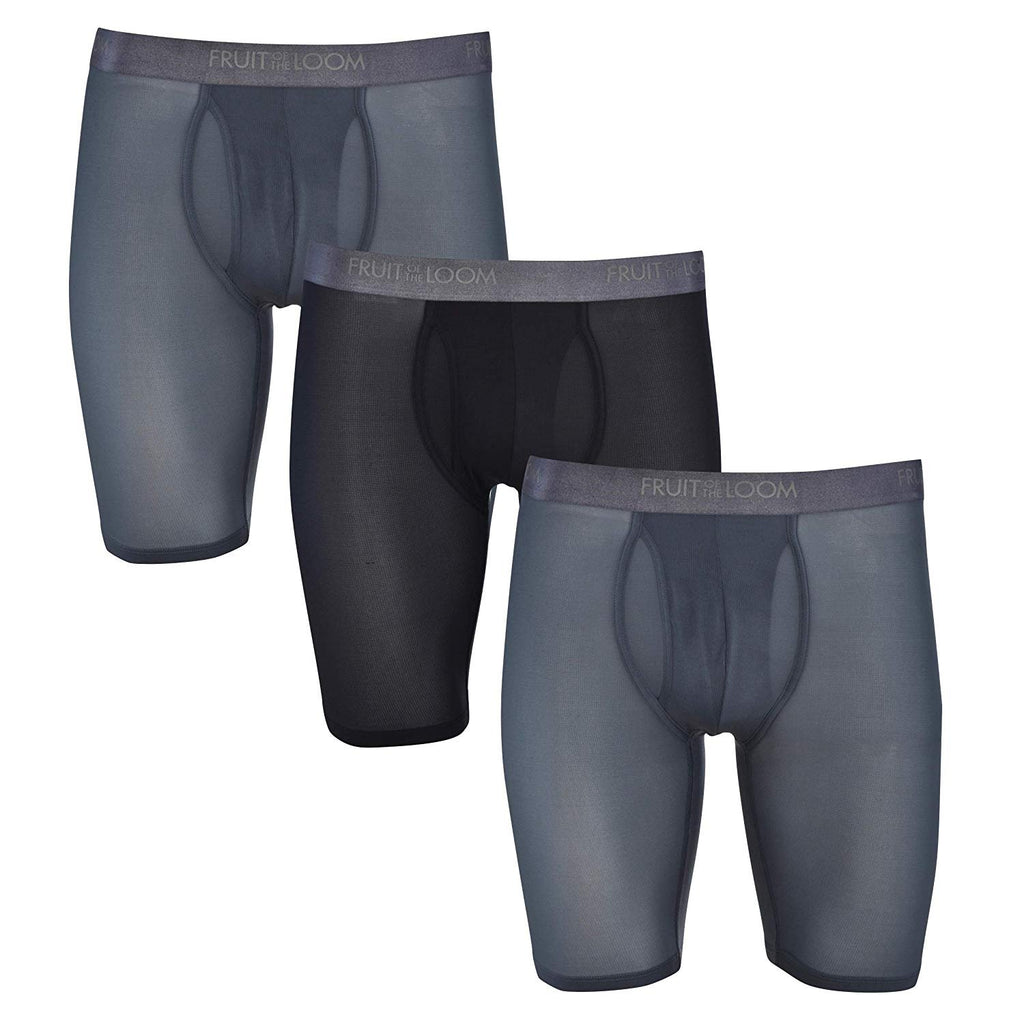 Fruit of the Loom Men's 12-Pack Everlight Boxer Briefs Breathable Nylon/Spandex Blend