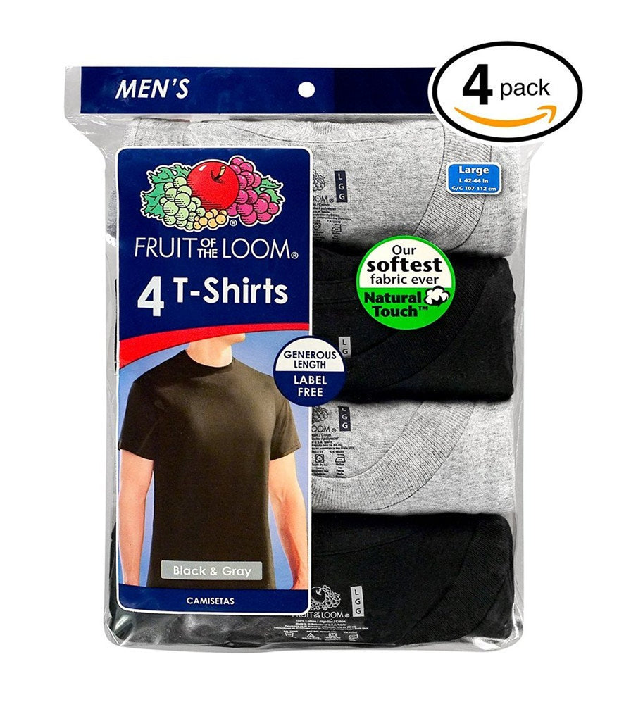Fruit of the Loom Men’s Tall Crew Neck T-Shirts Undershirts