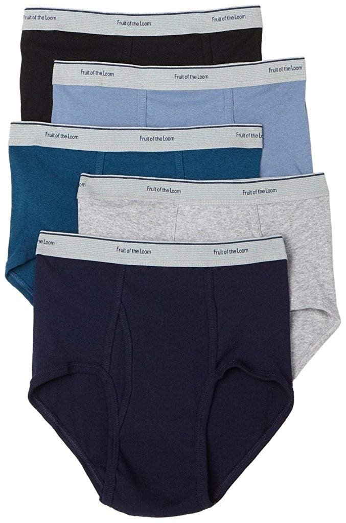 Fruit of the Loom Men's Big Stripe Solid Briefs (Pack of Five)
