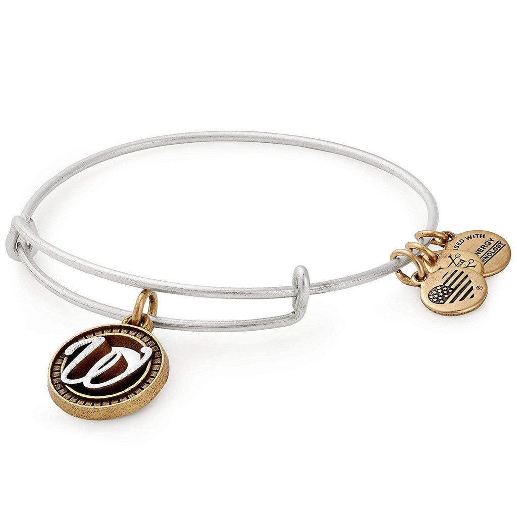 Alex and Ani Womens Initial W Charm Bangle