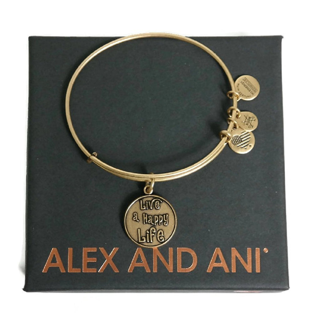 Alex and Ani Bangle Bar Live A Happy Life Expandable Bracelet
