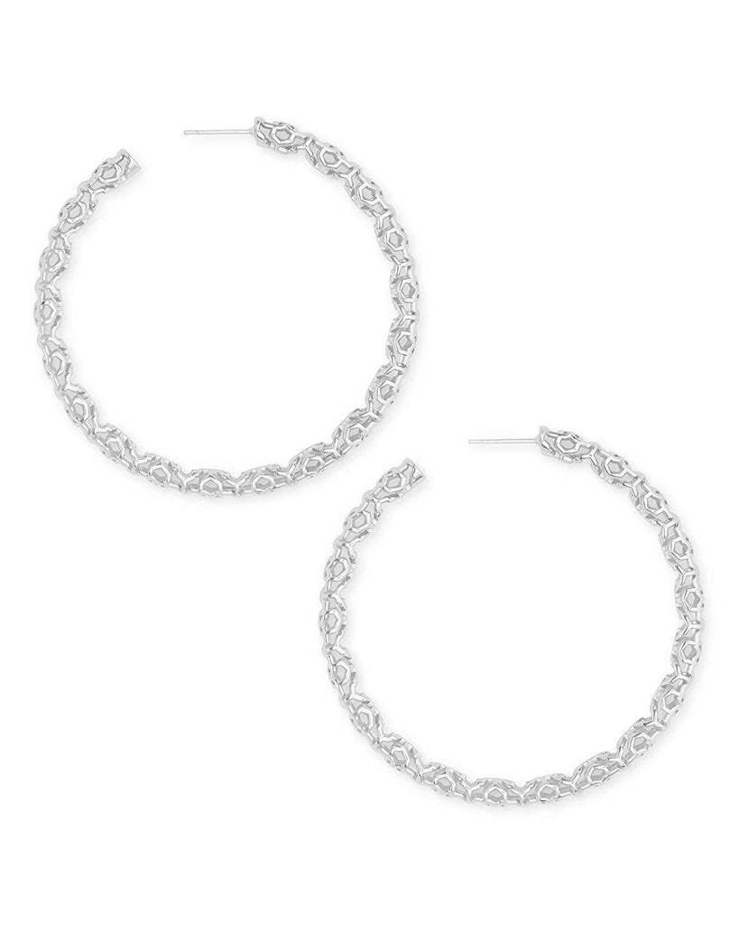 Maggie Hoop Earrings In Silver Filigree