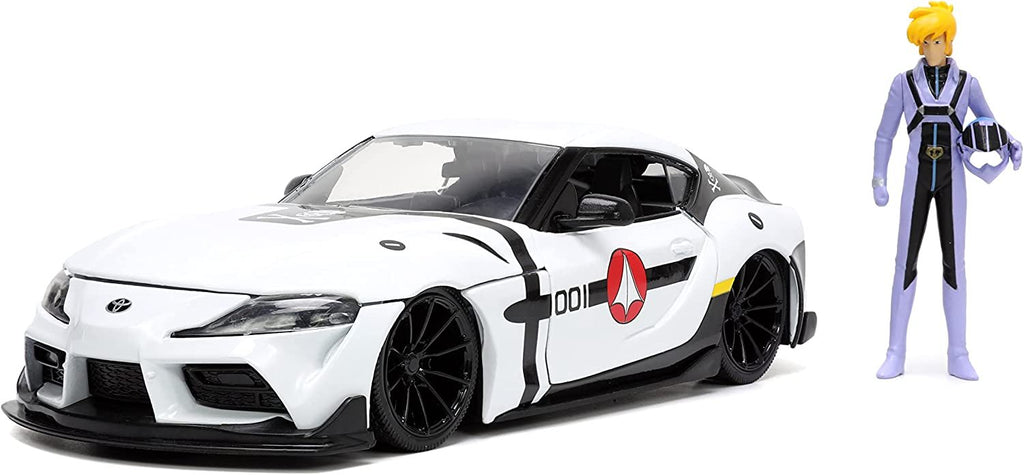 Robotech 1:24 2020 Toyota Supra Die-cast Car & 2.75" Roy Focker Figure, Toys for Kids and Adults