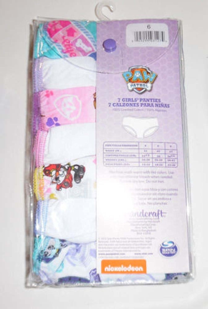 Nickelodeon Paw Patrol 7 Cotton Undies Panties Little Girls Size 6