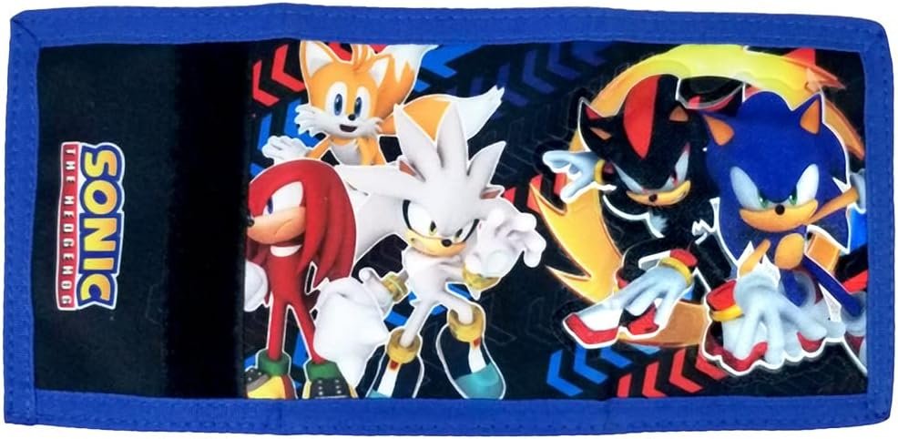 Sonic the Hedgehog Team Trifold Nylon Walletn, Water Resistant