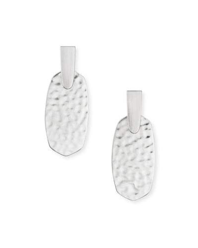 Kendra Scott Aragon Hammered Statement Earrings Bright Silver
