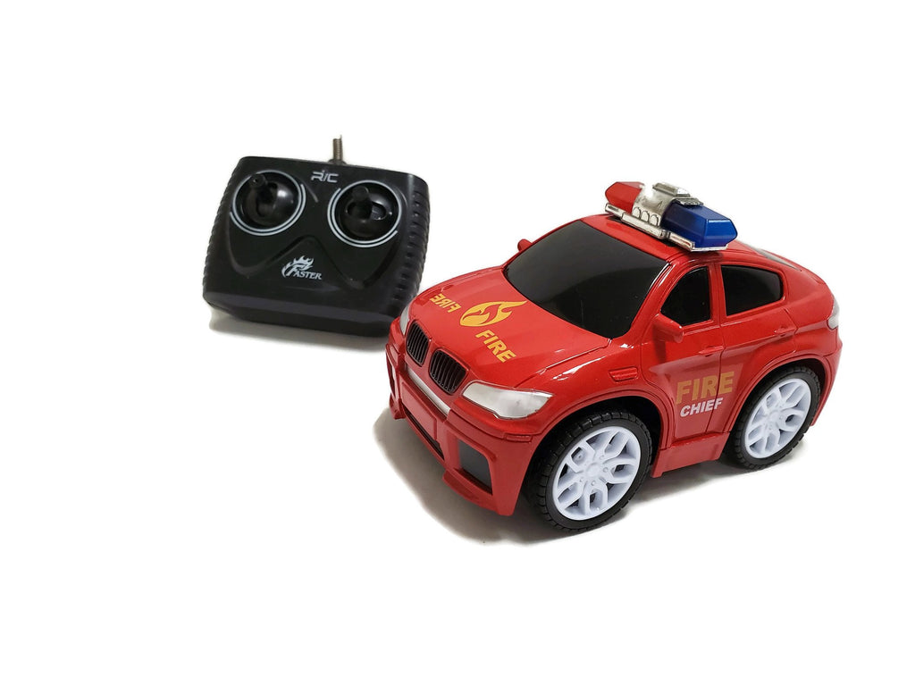 Remote Control Car Fire Chief Or Police Patrol Electric Sport Vehicle 1:20 Scale