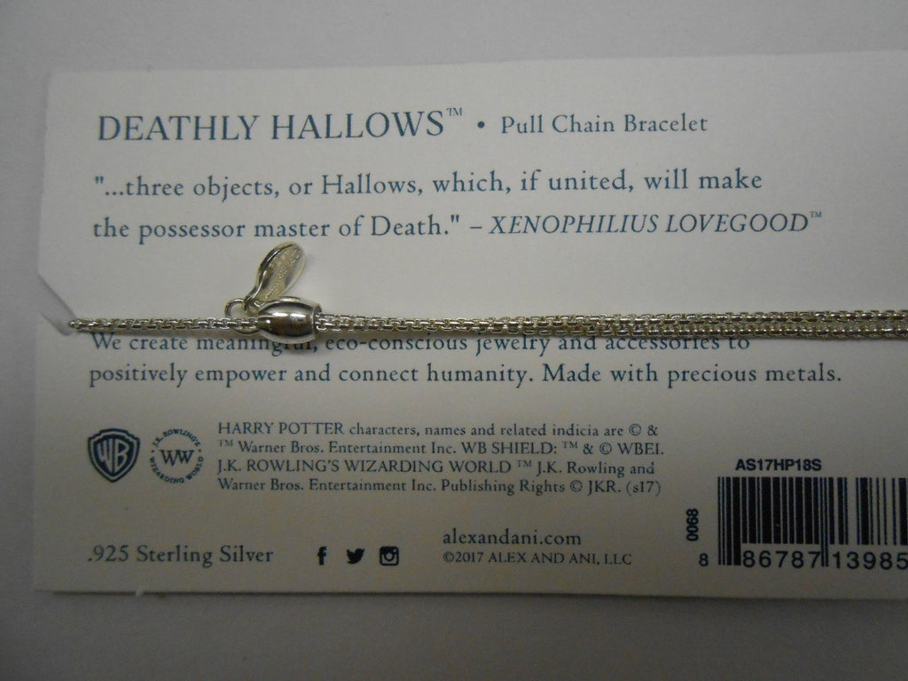 Alex and Ani Harry Potter Deathly Hallows Pull Chain Bracelet Sterling Silver
