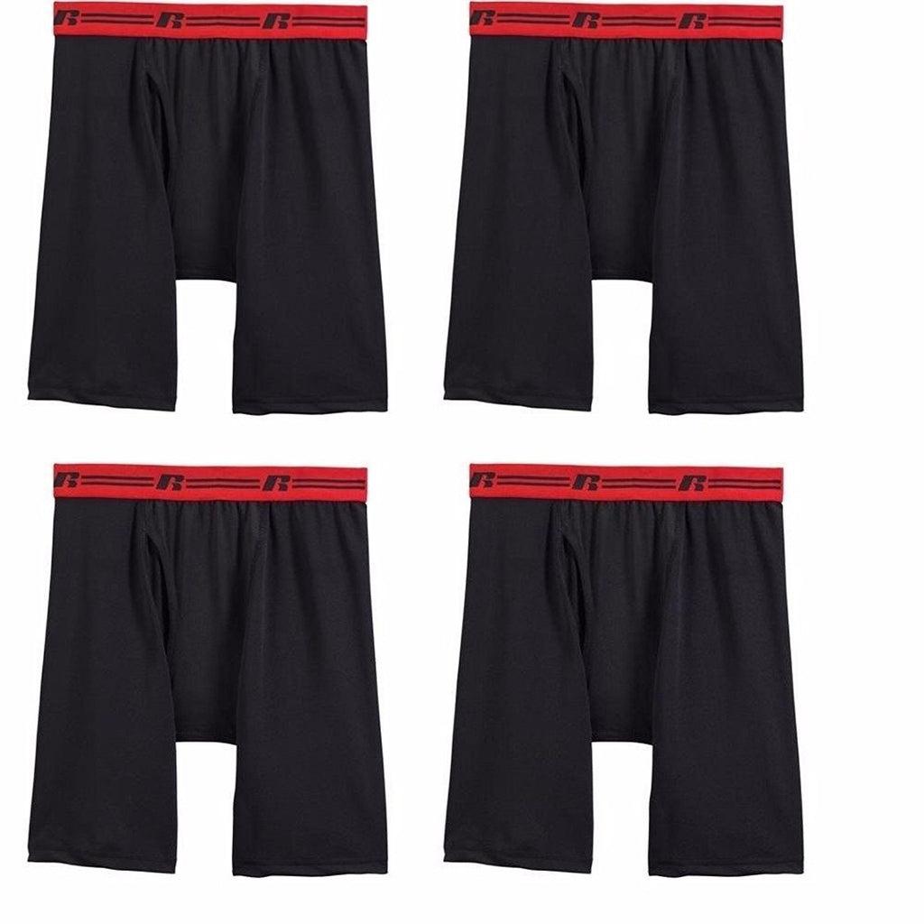 Russell Mens Sport Perfromance 4-pack Boxer Briefs In Famous Brand Packs