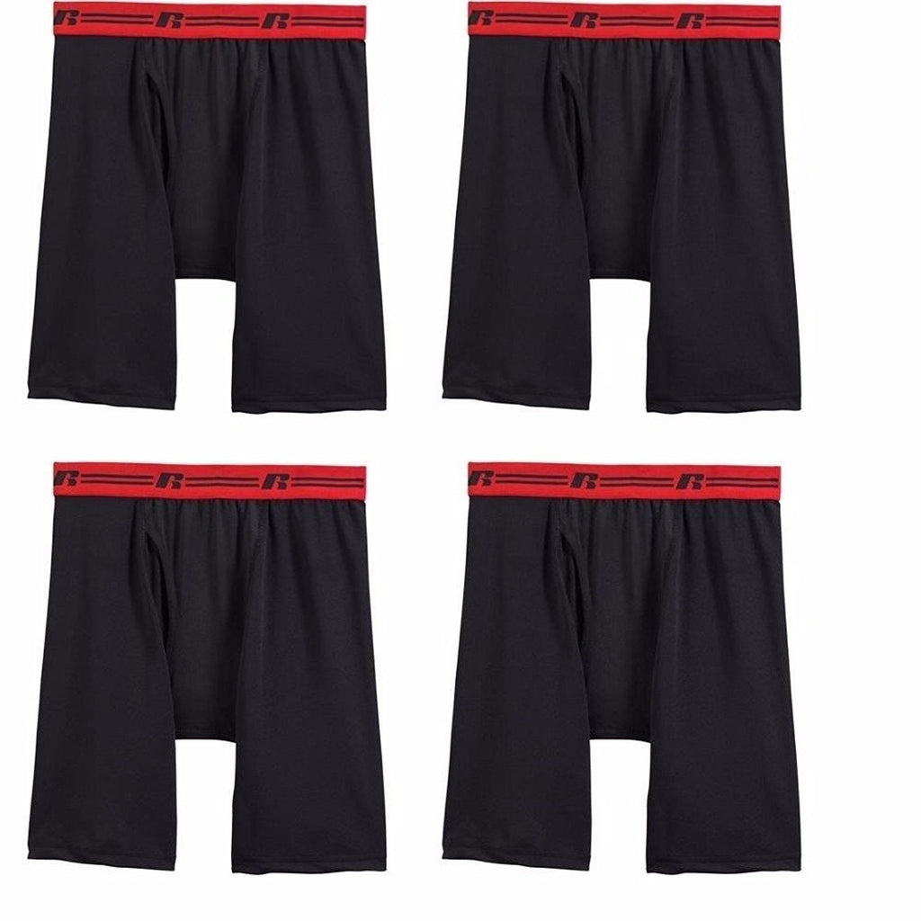 Russell Mens Sport Perfromance 4-pack Boxer Briefs In Famous Brand Packs