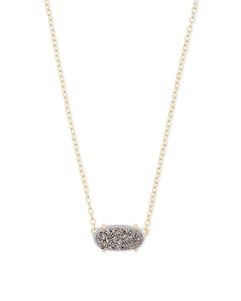Kendra Scott Ever Gold Pendant Necklace in Platinum Drusy