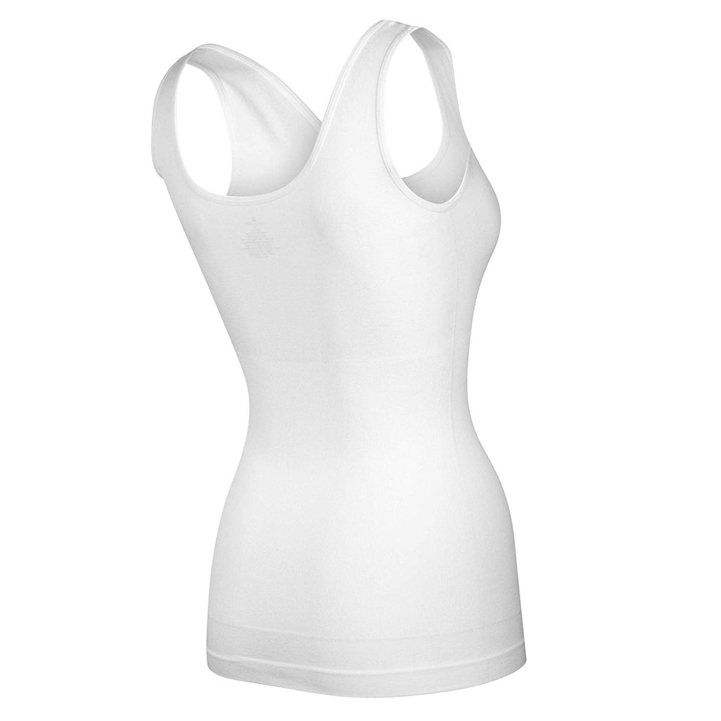 Elle Women's Body Shaping Camisoles 4-Pack Scoop Tank Tops Shapewear Tummy Control Seamless Plus