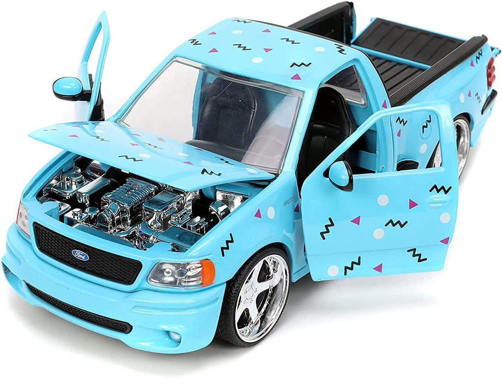 Jada Toys I Love The 90’s 1:24 1999 Ford F150 SVT Lightning Die-cast Car, Toys for Kids and Adults, Sky Blue (26136)