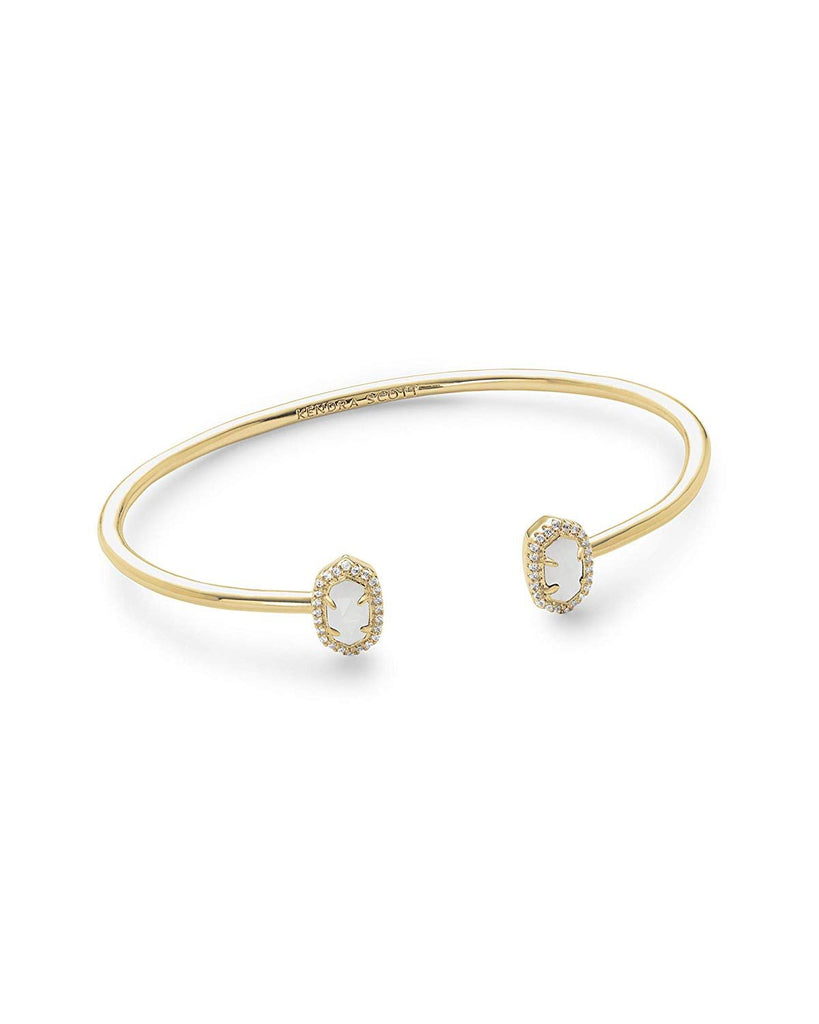 Kendra Scott Calla Cuff Bracelet in Gold and White Mother of Pearl