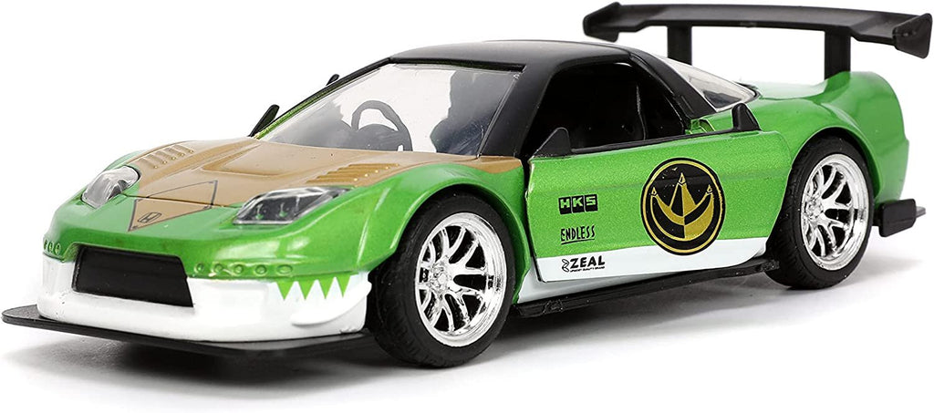 Jada Toys Power Rangers 1:32 2002 Honda NSX Type-R Japan Spec Die-cast Car with 1.65" Green Ranger Figure, Toys for Kids and Adults