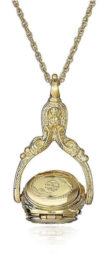 1928 Jewelry Rotating Trio Locket Necklace, 30"
