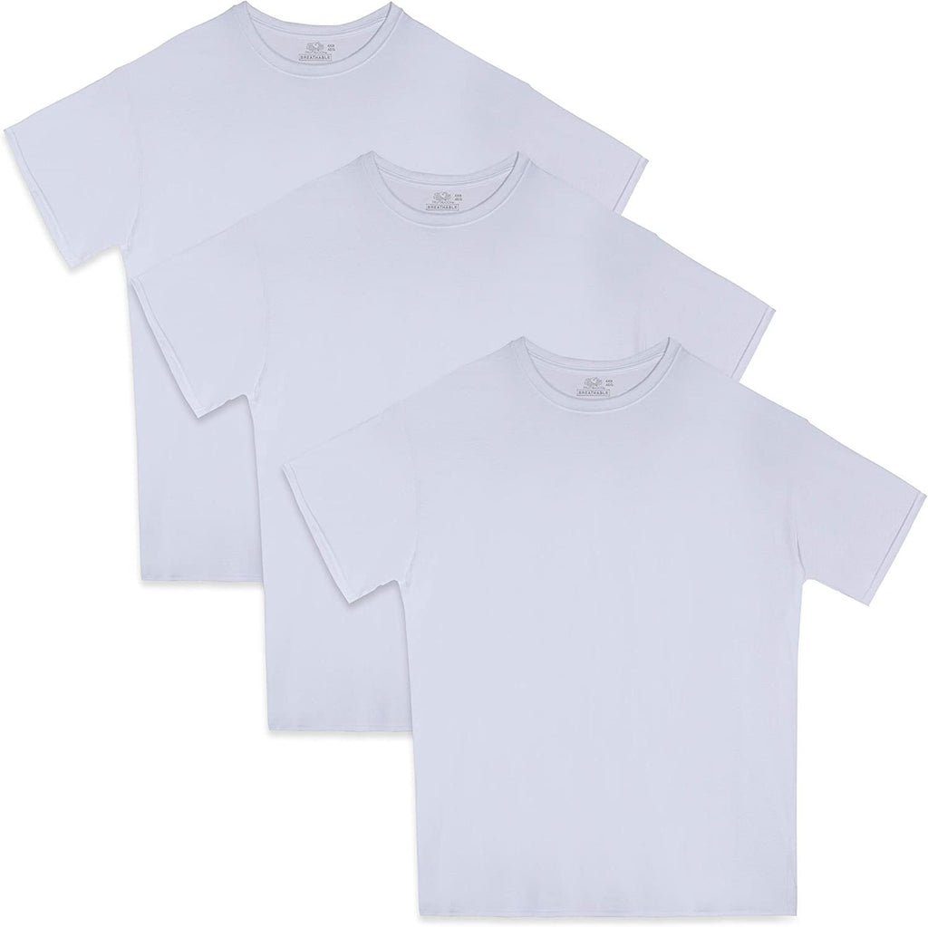 Fruit of the Loom mens Breathable Cotton Undershirts (Regular and Big & Tall) Shirt, Big Man - 3 Pack White, 4X-Large US